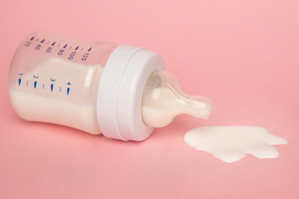 Bottles will continuously leak milk, unlike the breast.