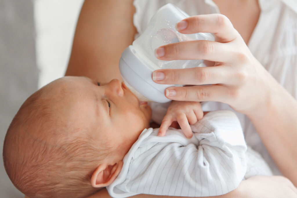 Traditional bottle feeding positions that have baby feeding on his or her back are not ideal and can contribute to overfeeding. 